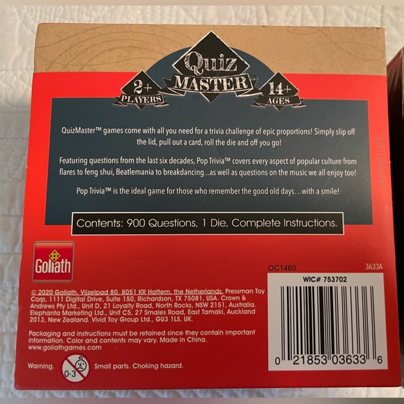 Two trivia games. Goliath “Quiz Master”. One unopened, one opened never played - Picture 3 of 6
